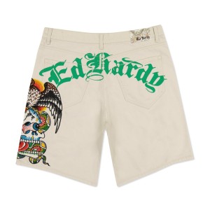 Ed Hardy Battle Skull Skater Short Unterteile Herren Khaki | EASYK-2594