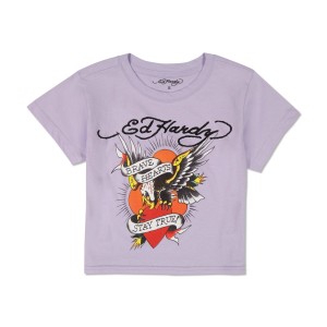 Ed Hardy Brave Eagle Baby Tee Baby Tees Damen Lavendel | AOHFY-7084