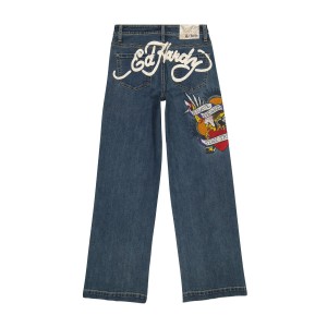 Ed Hardy Brave Eagle Wide Leg Jean Unterteile Damen Med Vintage | ADIPS-4506