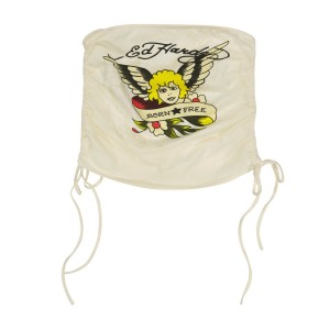 Ed Hardy Cherubs Gathered Tube Top Oberteile Damen Weiß | NMVSW-1860