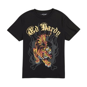 Ed Hardy Crawling Tiger Tee T-shirts Herren Schwarz | SHMND-5496