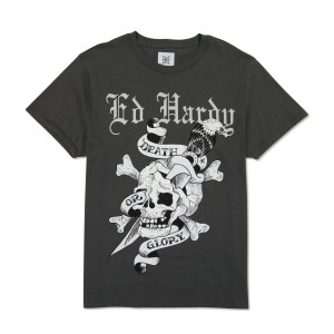 Ed Hardy DG Skull T-shirts Herren Grau | KBIPU-9014