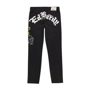 Ed Hardy Dagger Skull Slim Taper Jean Denim Damen Schwarz | MNZXL-8573