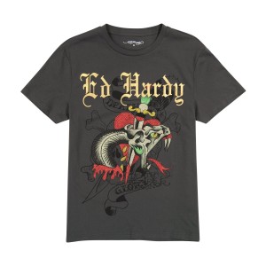 Ed Hardy Dagger Snake Tee T-shirts Herren Grau | QHDWV-1056