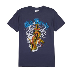 Ed Hardy Dagger Snake Tee T-shirts Herren Navy | DINBM-5906