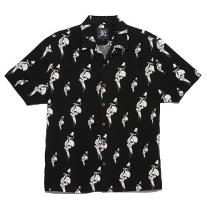 Ed Hardy Dripping Skulls Camp Shirt Hemd Herren Schwarz | PURFK-7894