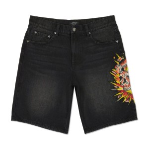 Ed Hardy Exploding Skull Denim Herren Schwarz | TRMJP-1935
