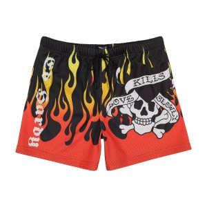 Ed Hardy Fire LKS Skull Mens Short Unterteile Herren Schwarz | CRDAF-4385