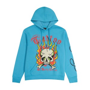 Ed Hardy Flame Skull Hoodie Hoodie Herren Jewel | AVKPL-1307