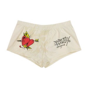 Ed Hardy Heart Wings Booty Biker Shorts Unterteile Damen Weiß | SQIGJ-7260