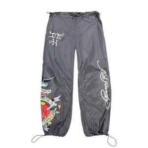 Ed Hardy LKS Skull Nylon Parachute Pants Unterteile Damen Silber | IMRXQ-5320