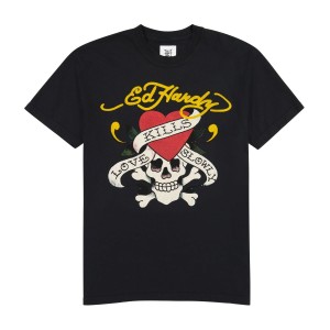 Ed Hardy LKS Skull Tee T-shirts Herren Schwarz | XJEAM-9634