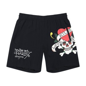 Ed Hardy Love Kills Slowly Print Short Unterteile Herren Schwarz | DJABK-9276