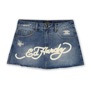 Ed Hardy Multi Tattoo Denim Mini Skirt Unterteile Damen Waschen | XBHOS-1524