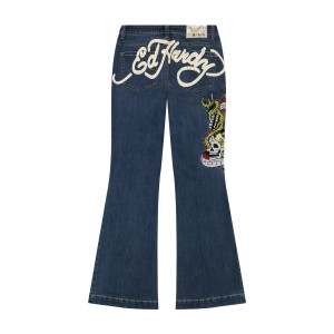 Ed Hardy NYC Eagle Slim Flare Jean Unterteile Damen Med Vintage | KTZNB-4302