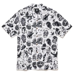 Ed Hardy Off White Flashboard Camp Shirt Hemd Herren Weiß | EFRUA-3978