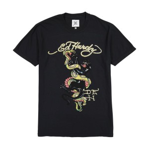 Ed Hardy Panther Snake Tee T-shirts Herren Schwarz | ALRUD-7834
