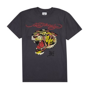 Ed Hardy Profile Tiger Tee T-shirts Herren Grau | LIRCX-7235