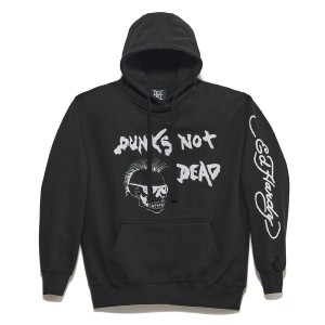 Ed Hardy Punks Not Dead Hoodie Hoodie Herren Schwarz | ZAIXB-9418