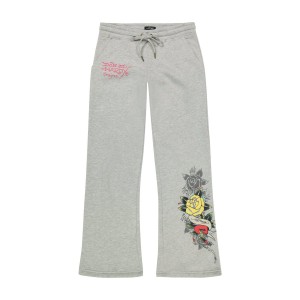 Ed Hardy Rose Heart Sweatpants Unterteile Damen Grau | IRPES-7016