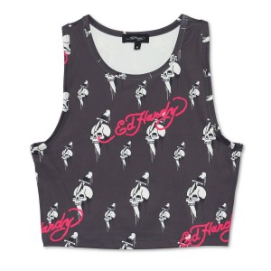Ed Hardy Skull Sport Tank Oberteile Damen Schwarz | VKATR-3689