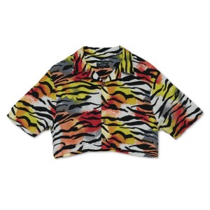 Ed Hardy Tiger Cropped Camp Shirt Oberteile Damen Tiger | LQNCJ-1305
