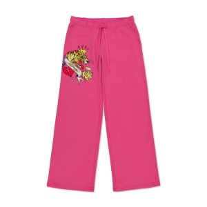 Ed Hardy Tiger Crown Fleece Sweatpants Unterteile Damen Rosa | DLKPQ-4910