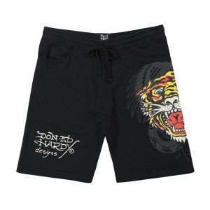 Ed Hardy Tiger Dagger Fleece Short Unterteile Herren Schwarz | TUQKZ-0692
