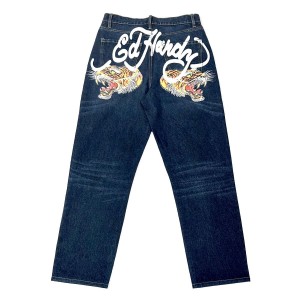 Ed Hardy Tiger Heads Loose Fit Jean Denim Damen Baked Raw | GRXOD-3524