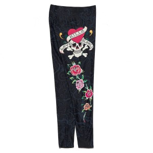 Ed Hardy Y2k Tattoo Legging Unterteile Damen Schwarz | VINMA-2186
